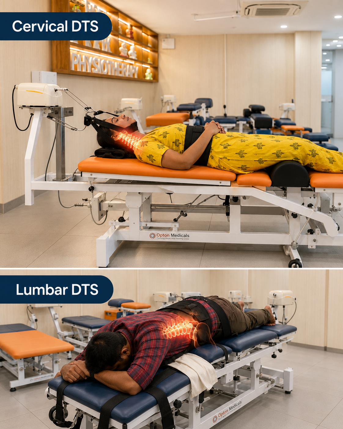 Spine physiotherapy treatment in clinic